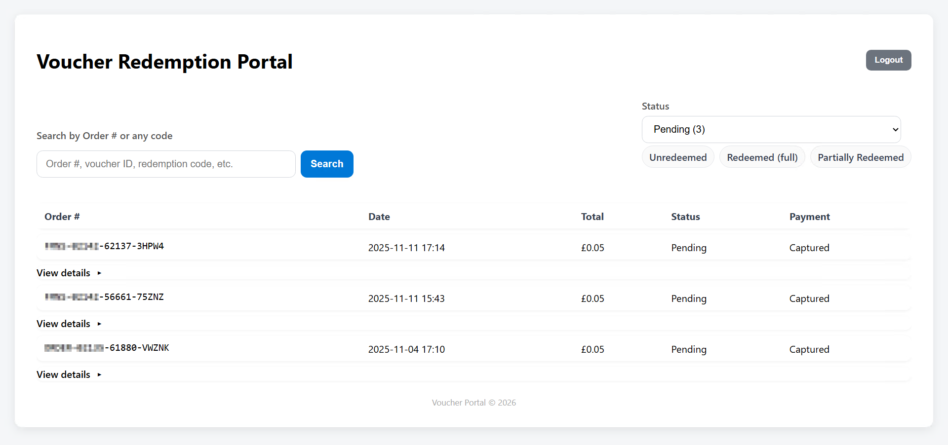 Staff facing UI, Voucher Redemption image 3