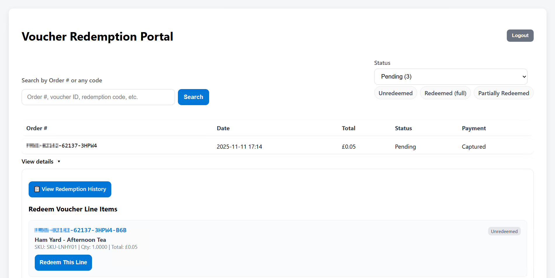 Staff facing UI, Voucher Redemption image 4