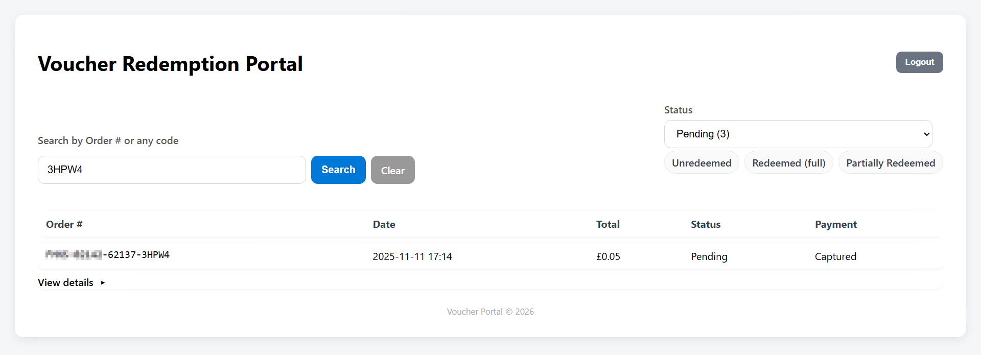 Staff facing UI, Voucher Redemption image 5