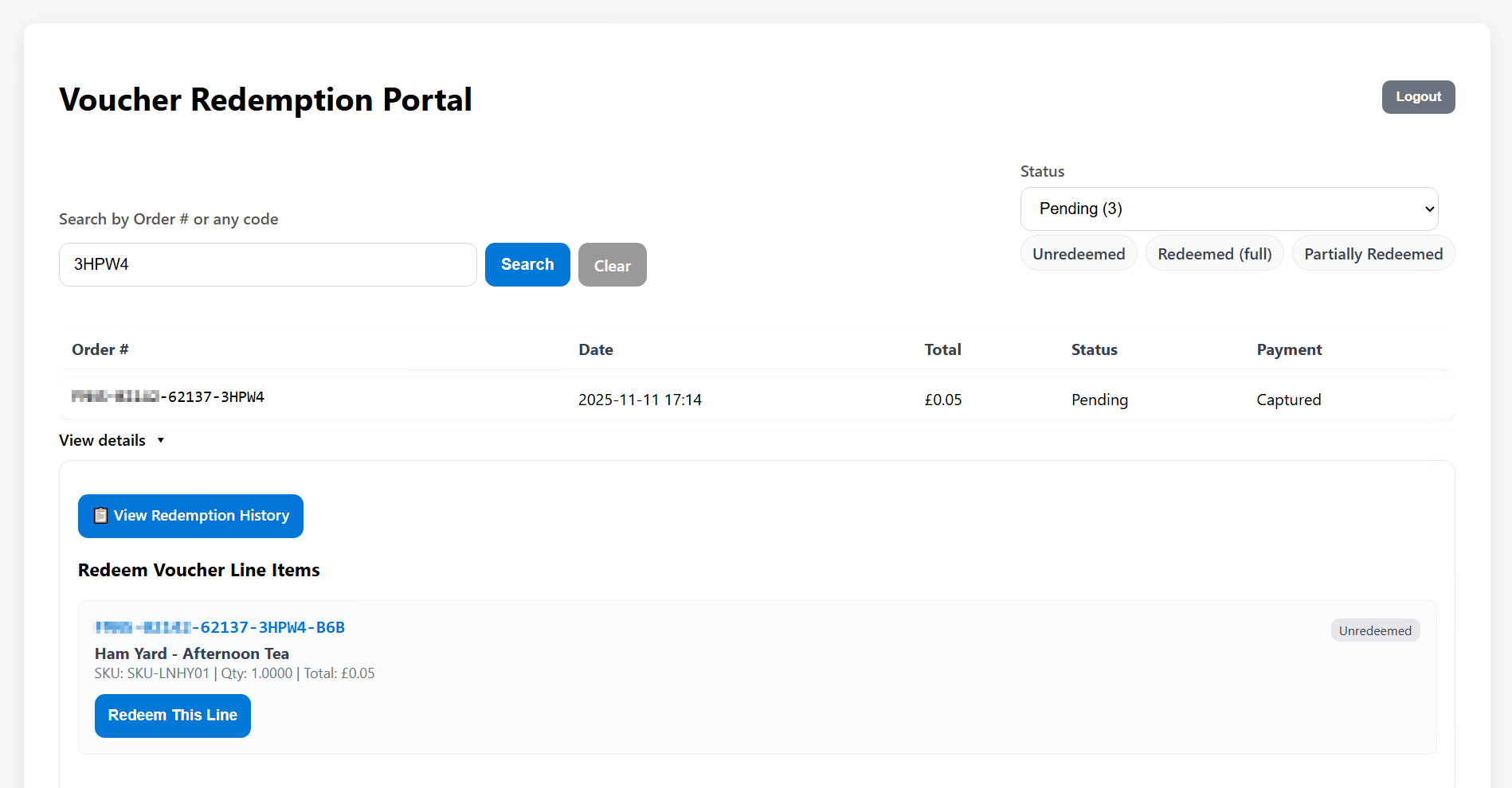Staff facing UI, Voucher Redemption image 6